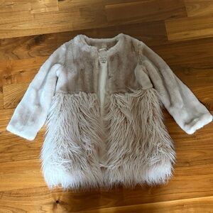 Fabulous Furs Kids Faux Fur Coat in Cream
